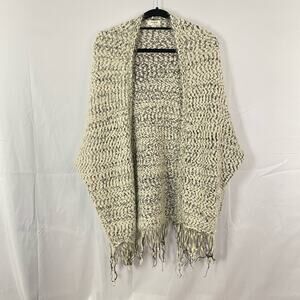 Umgee USA Knit Fringe Open Cardigan Shawl, Boho Chunky Sweater Wrap S/M